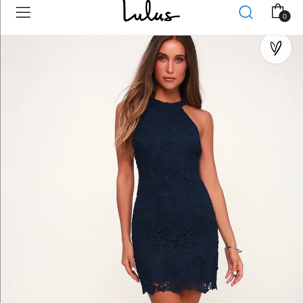 Lulu’s Navy Blue Lace Dress